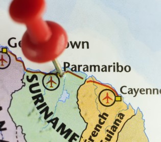 kaart Suriname